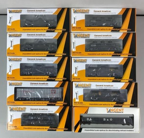 Group of Tangent HO Scale Model Train Cars