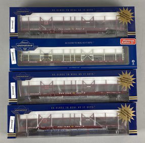 Group of 4 Genesis HO Scale Flat Train Cars