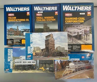 Group of 6 Miniature Building Model Kits
