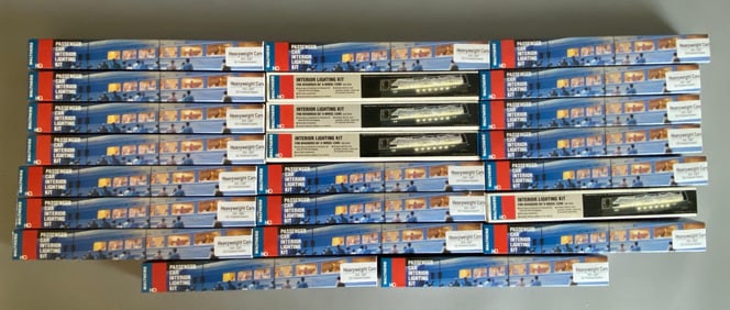 Group of Walthers Train Car Interior Light Kits