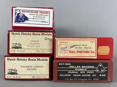 Group of HO Scale Train Car Model Kits