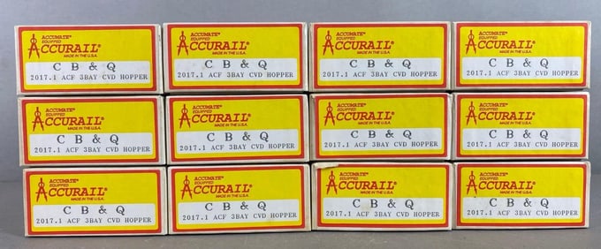 Group of 12 Accurail HO Gauge CB and Q Covered Hoppers