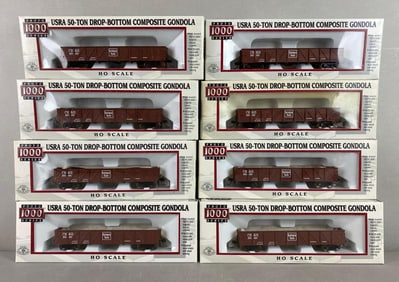 Group of 8 Proto 1000 Series HO Gauge CB and Q USRA Gondolas
