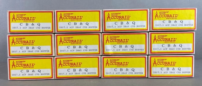 Group of 12 Accurail HO Gauge CB and Q ACV Hoppers
