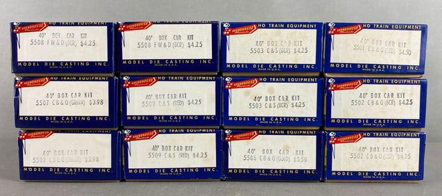 Group of 12 Roundhouse Products Assorted HO Gauge Bix Car Kits