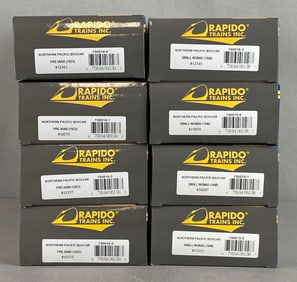 Group of 8 Assorted Rapido Train Inc HO Gauge Northern Pacific Boxcars