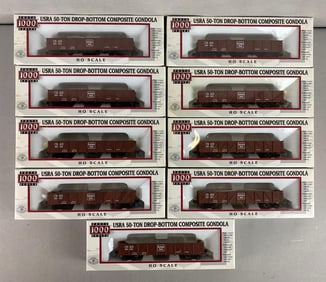 Group of 9 Proto 1000 Series HO Gauge USRA CB and Q Gondolas