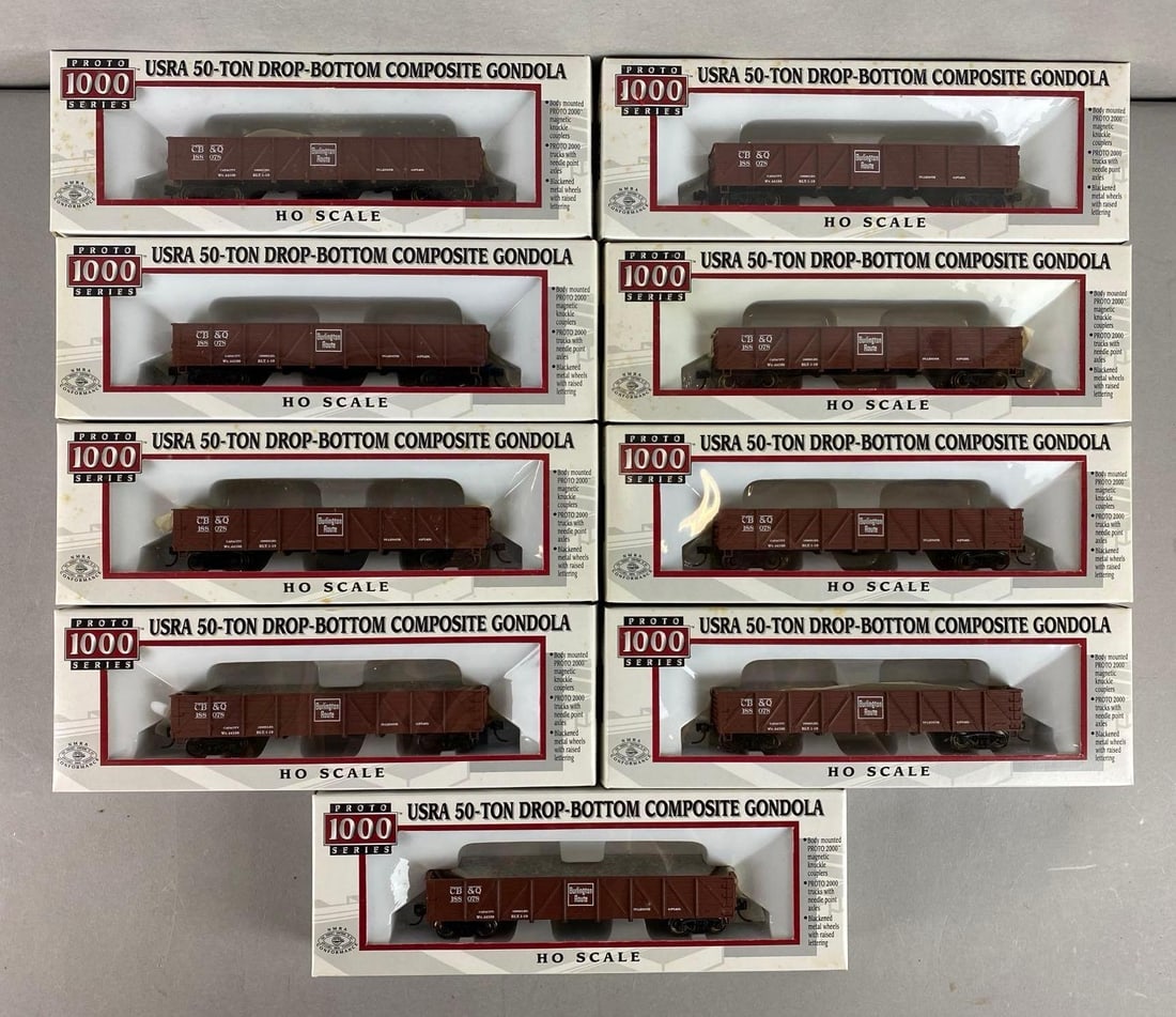 Group of 9 Proto 1000 Series HO Gauge USRA CB and Q Gondolas (1 of 3)