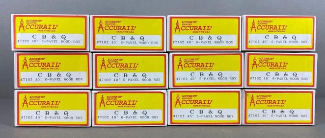Group of 12 Accurail HO Scale CB and Q Wood Cars
