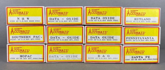 Group of 12 Assorted Accurail HO Scale Train Cars
