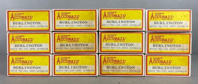 Group of 12 Accurail HO Scale Tri Level Open Autotrack