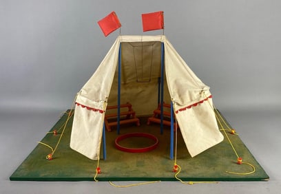 Homemade Cloth Circus Tent with Plywood Base
