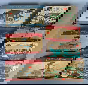 Group of 7 Plasticville O-Scale Railroad Model Kits