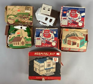Group of Plasticville O-Scale Railroad Model Kits