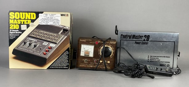 Group of Model Railroad Transformers and Sound Machines