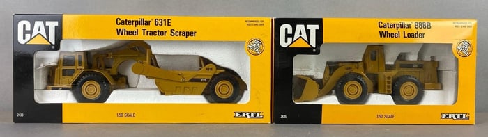 Group of 2 ERTL Caterpillar Die-Cast Construction Equipment Vehicles