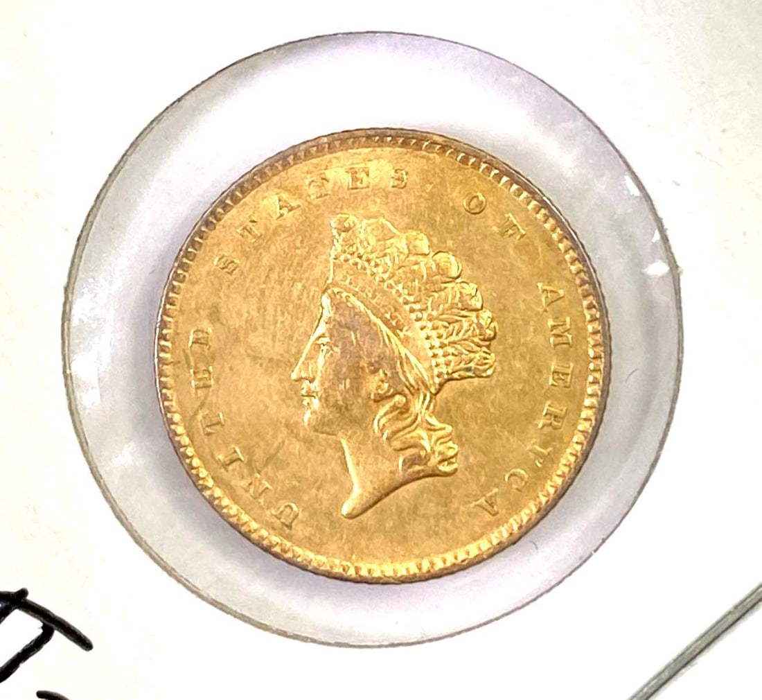 1854 $1 Indian Head Princess Gold Coin