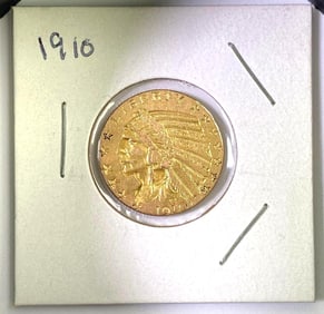 1910 $5 Indian Head Gold Coin