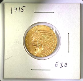 1915 $5 Indian Head Gold Coin
