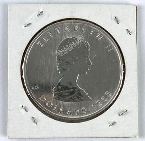 1988 Canada $5 Maple Leaf 1 oz .9999 Fine Silver Coin