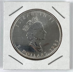 1999 Canada $5 Maple Leaf 1 oz .9999 Fine Silver Coin