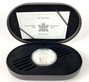 2002 Royal Canadian Mint Canada $20 Transportation 1 oz Sterling Silver Coin