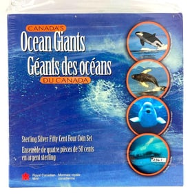 1998 Royal Canadian Mint Canada?s Ocean Giants $0.50 Sterling Silver Proof Set