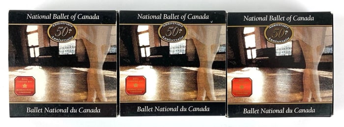 Group of 3 2001 Royal Canadian Mint $1 National Ballet of Canada 50th Anniversary Sterling Silver