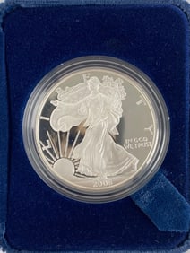 2006 W US Mint Proof American Silver Eagle 1 oz Fine Silver Dollar