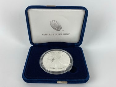 2014 W US Mint Proof American Silver Eagle 1 oz Fine Silver Dollar