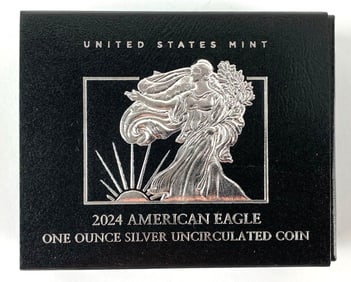 2024 W US Mint American Silver Eagle 1 oz Fine Silver Dollar