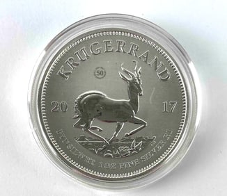 2017 South Africa Krugerrand 50th Anniversary Privy 1oz .999 Fine Silver Coin