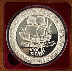 1988 Atocha Silver Florida United Numismatists 5 oz .999 Silver Round