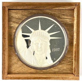 1987 MTB Liberty Trade Silver 5 oz .9999 Fine Silver Proof Round