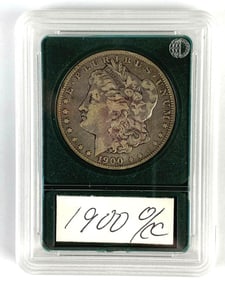 Slabbed 1900-O/CC US $1 Morgan Silver Dollar