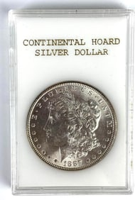 1887 US $1 Continental Hoard Morgan Silver Dollar