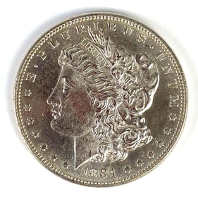 1884 US $1 Morgan Silver Dollar