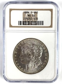NGC Graded 1884-O US $1 Morgan Silver Dollar MS64