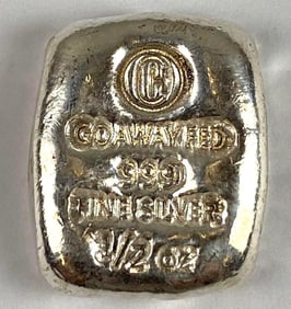 Corn Huskers Go Away Fed 1/2 oz .999 Fine Silver Ingot/ Bar