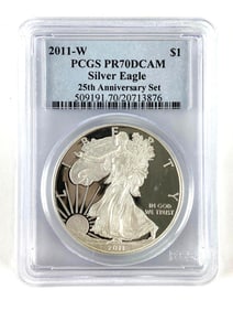 PCGS Graded 2011 W US $1   PROOF American Silver Eagle Dollar PR 70