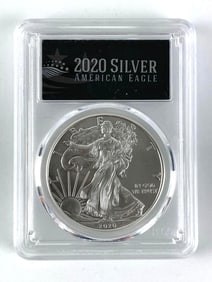 PCGS Graded 2020 P US $1 American Silver Eagle Dollar MS 70