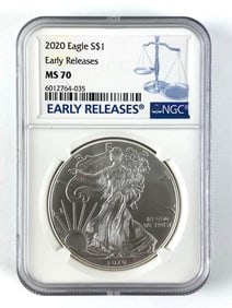 NGC Graded 2020 US $1 American Silver Eagle Dollar MS 70