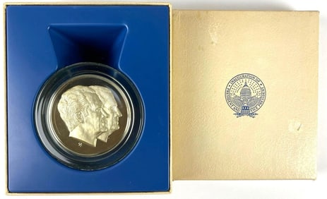 1973 The Franklin Mint Nixon Agnew 6.35 oz Sterling Silver Presidential Inaugural Medal
