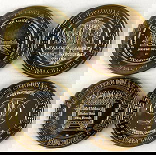 Group of 4 Casino $10 .999 Fine Silver Gaming Tokens: Includes The Delta, Desert Inn, Gold Country Motor Inn and more.