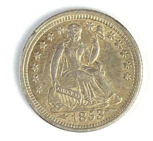 1853 US Seated Liberty Half Dime (Arrows)