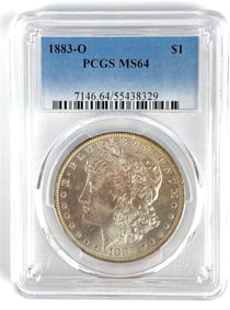 PCGS Graded 1883-O US $1 Morgan Silver Dollar MS64