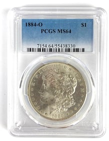 PCGS Graded 1884-O US $1 Morgan Silver Dollar MS64