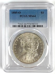 PCGS Graded 1885-O US $1 Morgan Silver Dollar MS64