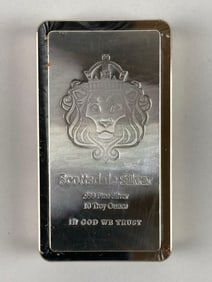 Scottsdale Silver In God We Trust 10 oz .999 Fine Silver Ingot/ Bar