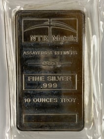 NTR Metals 10 oz .999 Fine Silver Ingot/ Bar